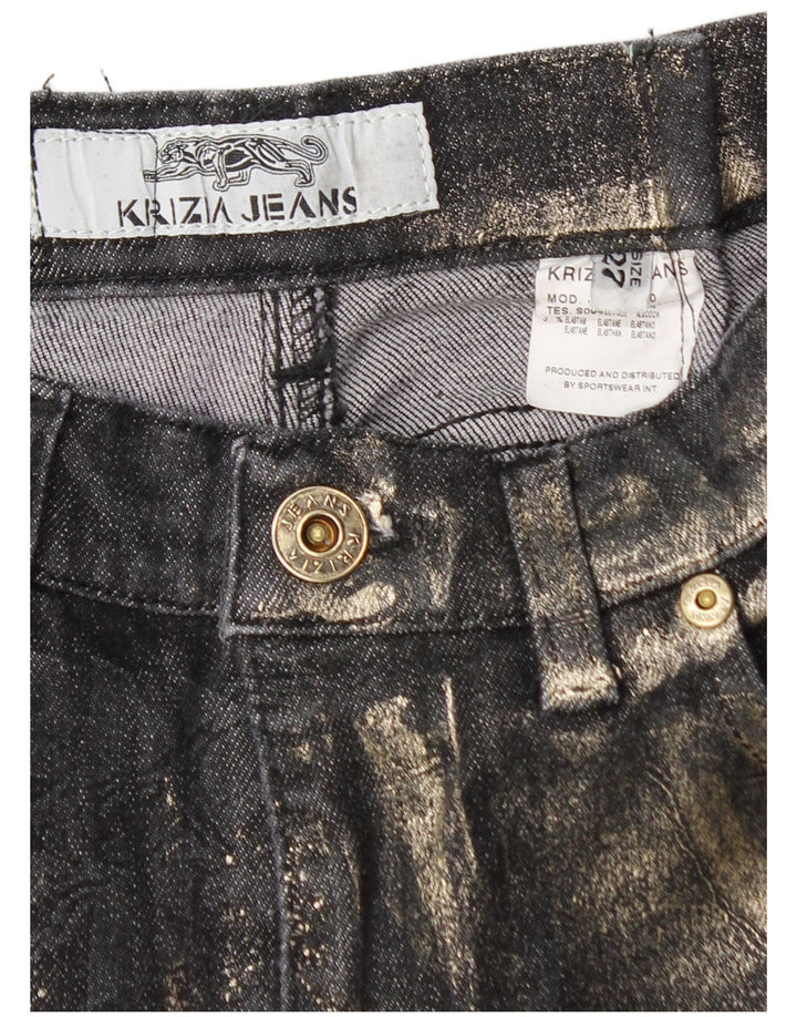 Jeans Bootcut con grafica da donna Krizia W27 L29 cotone blu navy