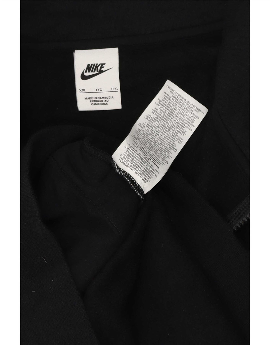 Felpa Nike Uomo con zip e collo maglione 2XL cotone nero