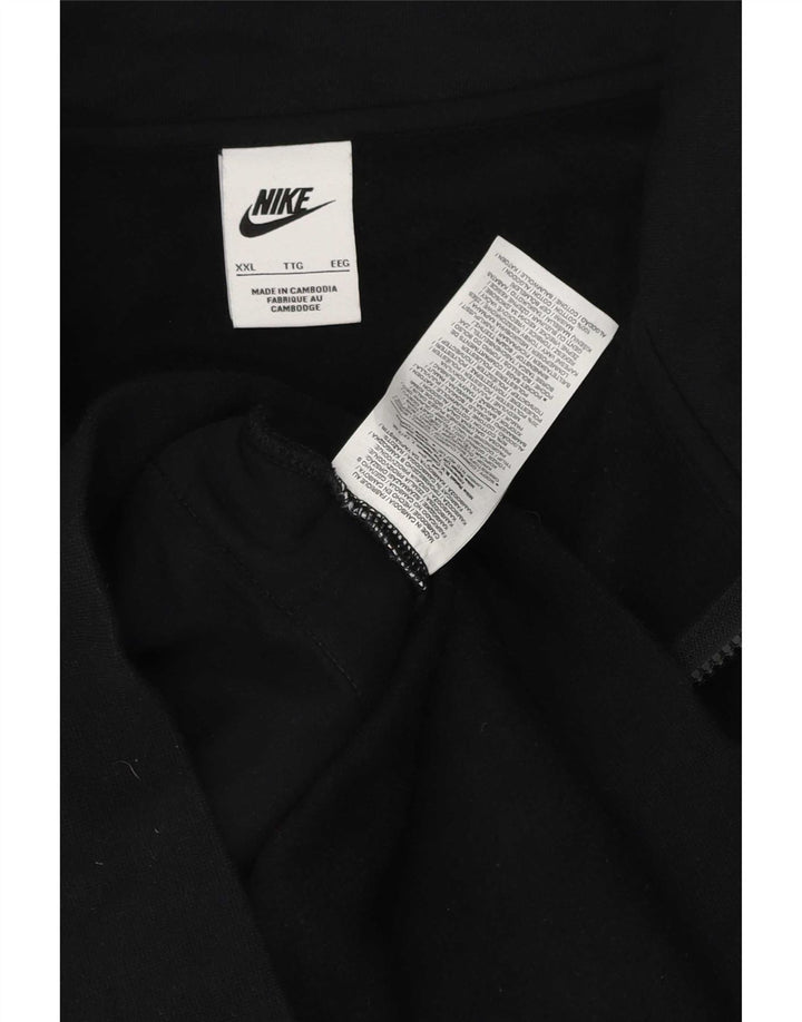 Felpa Nike Uomo con zip e collo maglione 2XL cotone nero