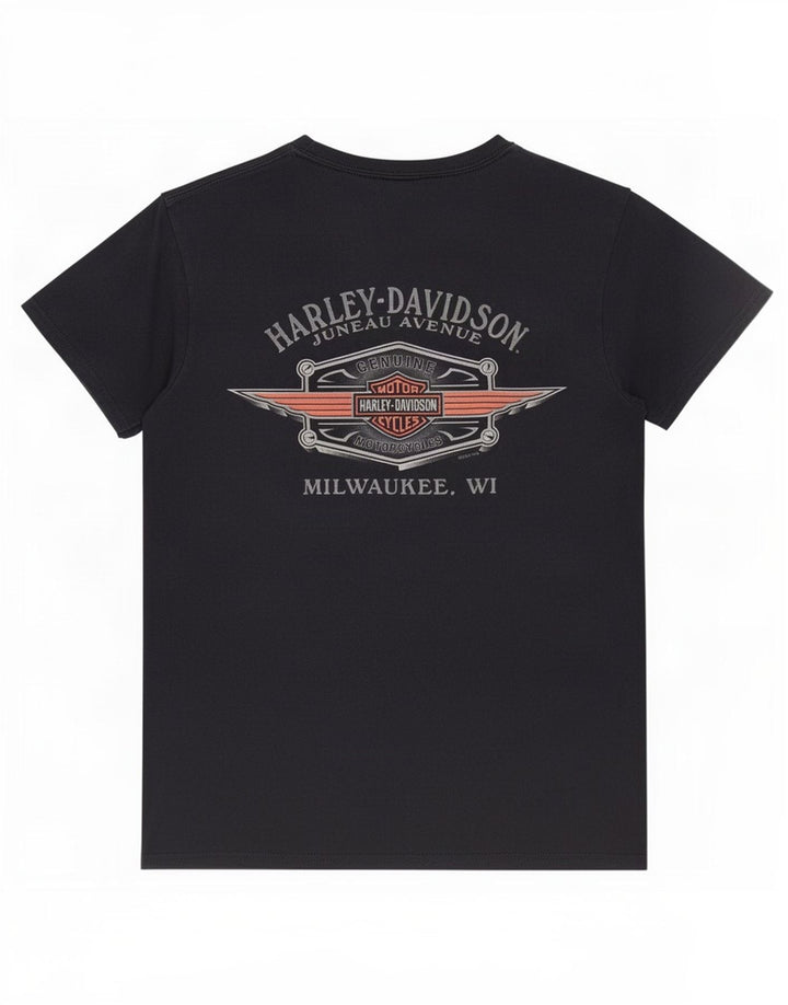 T-shirt grafica da uomo Harley Davidson Top in cotone blu navy medio