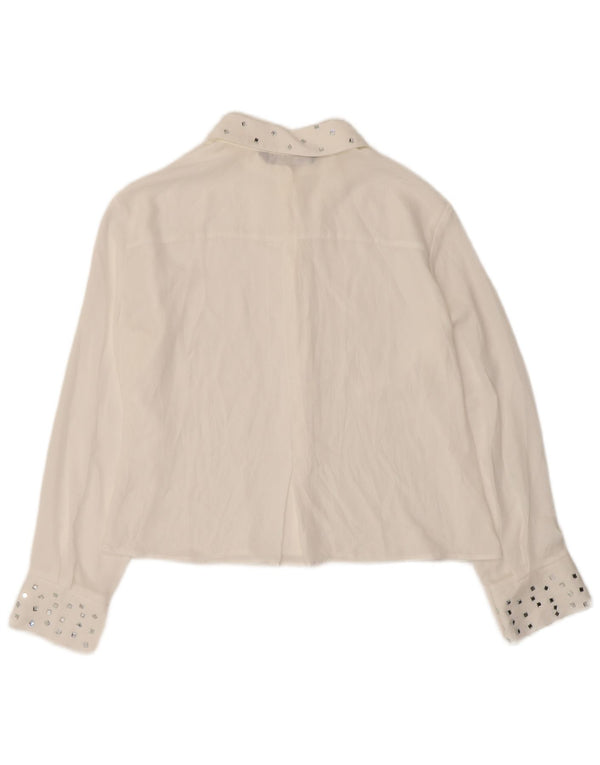 Camicia Zara da donna vestibilità ampia UK 10 Small Off White Modern
