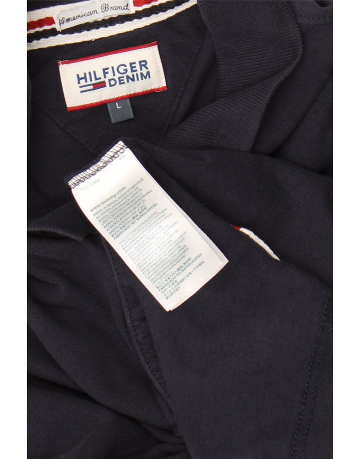 Polo da uomo Tommy Hilfiger grande in cotone blu navy