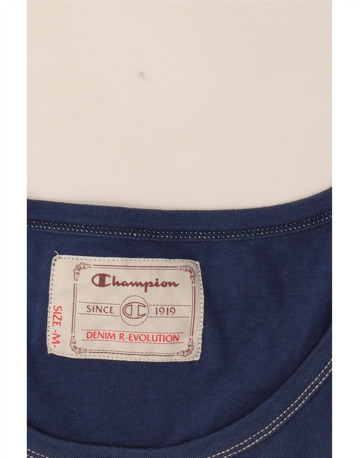 CHAMPION Womens T-Shirt Top UK 12 Medium Navy Blue Vintage Champion and Second-Hand Champion from Messina Hembry 