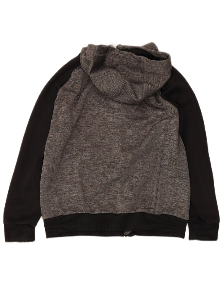 Felpa con cappuccio e zip Adidas da ragazzo 12-13 anni in poliestere color block grigio