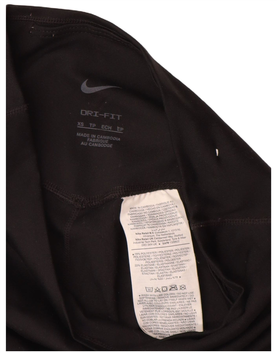 Leggings Capri Dri Fit da donna NIKE UK 4 XS poliestere nero