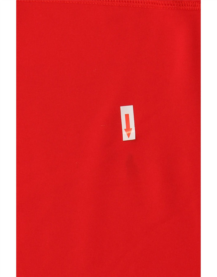 Top da tuta da uomo con zip e collo Izod in poliestere rosso medio
