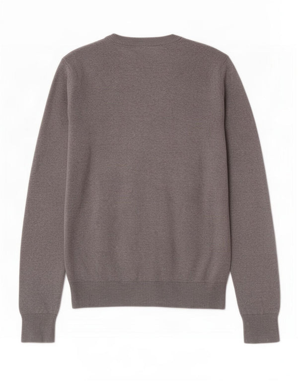 Crew Clothing Maglione cardigan da uomo in cotone grigio medio