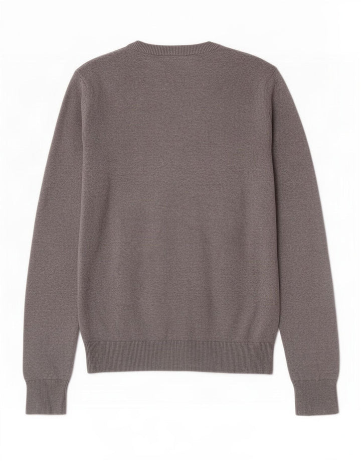 Crew Clothing Maglione cardigan da uomo in cotone grigio medio