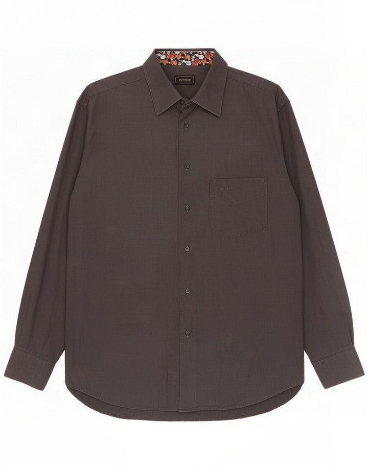 Camicia da uomo Leonard taglia 41 grande in cotone grigio