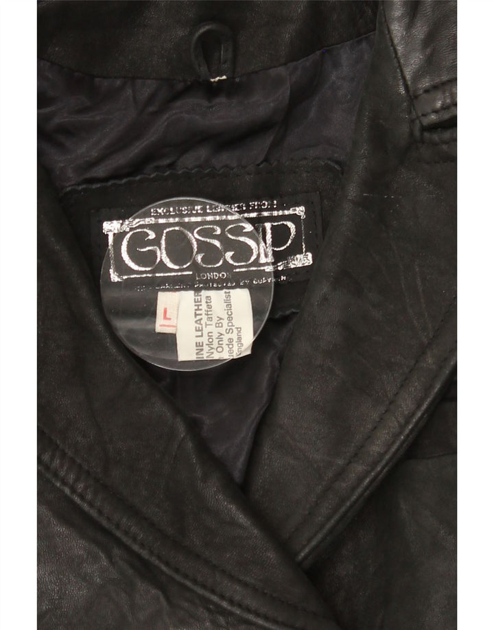 VINTAGE Girls Double Breasted Crop Jacket 7-8 Years Large Black Leather Vintage Vintage and Second-Hand Vintage from Messina Hembry 