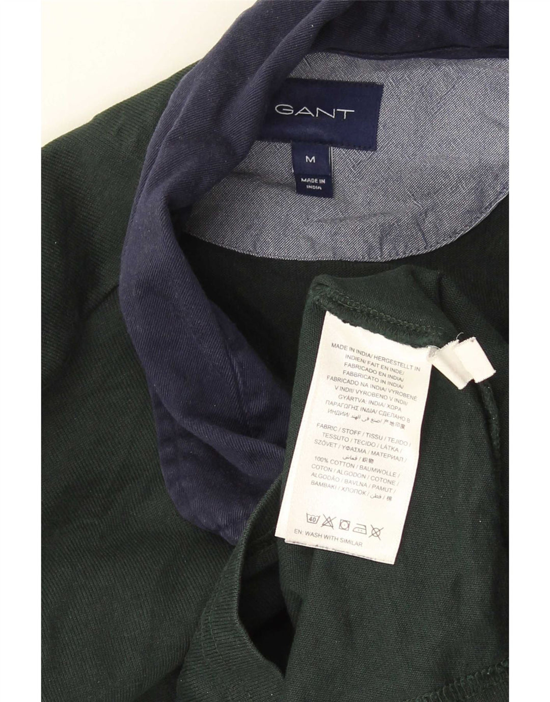 Polo da rugby da uomo a maniche lunghe Gant in cotone verde medio