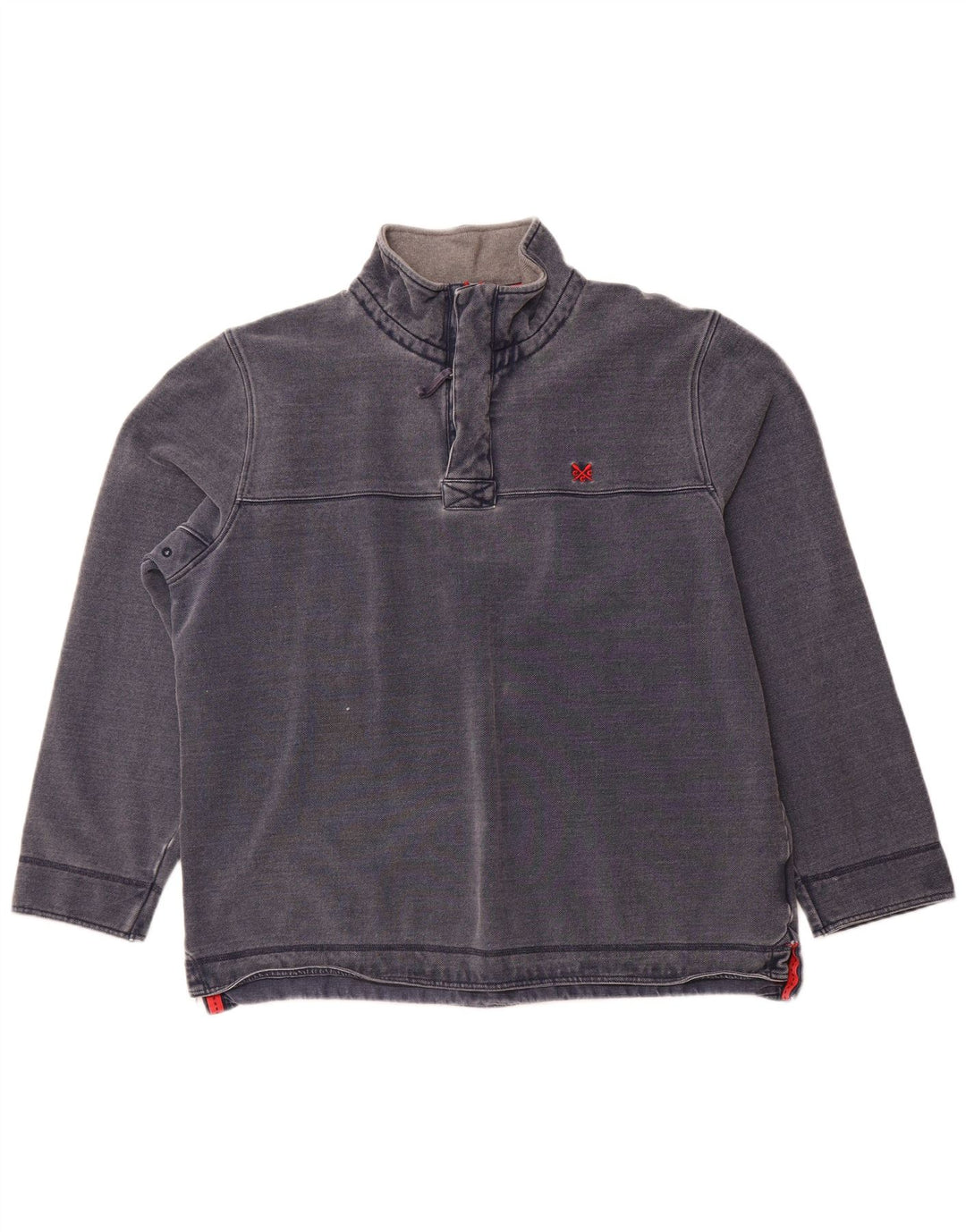 Crew Clothing Felpa con collo con zip da uomo Maglione 2XL Cotone blu navy