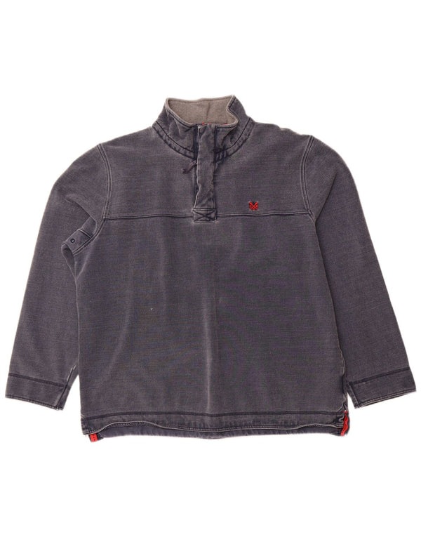 Crew Clothing Felpa con collo con zip da uomo Maglione 2XL Cotone blu navy