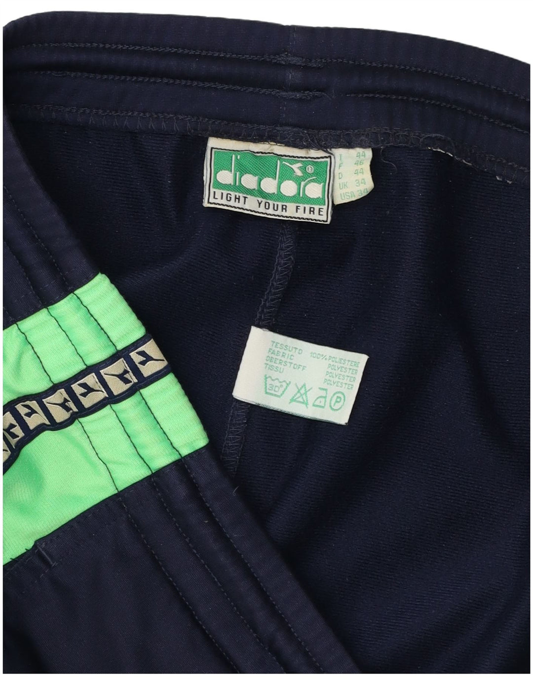 Pantaloncini sportivi grafici da uomo Diadora Large in poliestere color block blu navy