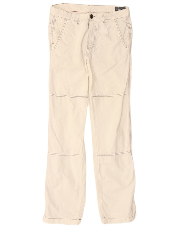 Pantaloni dritti da uomo VINTAGE vestibilità regolare W34 L32 bianco sporco