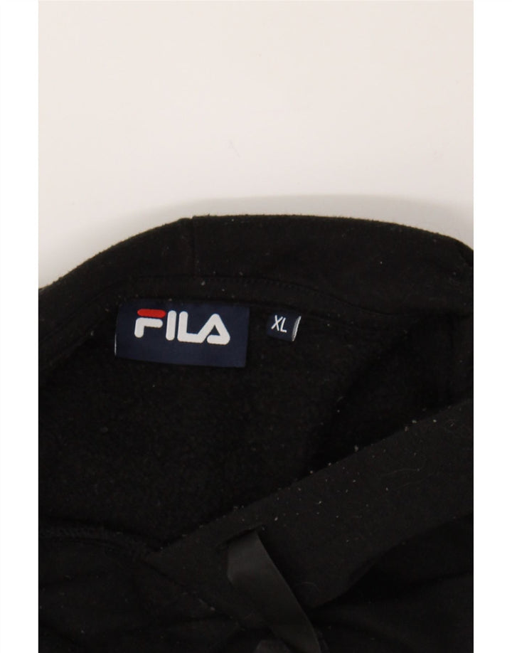 FILA Womens Graphic Hoodie Jumper UK 18 XL Black Polyester Vintage Fila and Second-Hand Fila from Messina Hembry 