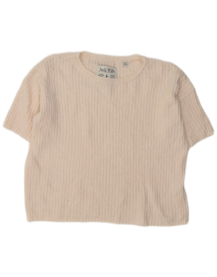 Camicetta da donna Jack Wills Top UK 10 piccolo poliestere bianco sporco