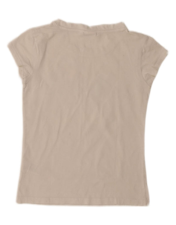 T-shirt grafica da donna Ellesse Top UK 10 piccola in cotone bianco