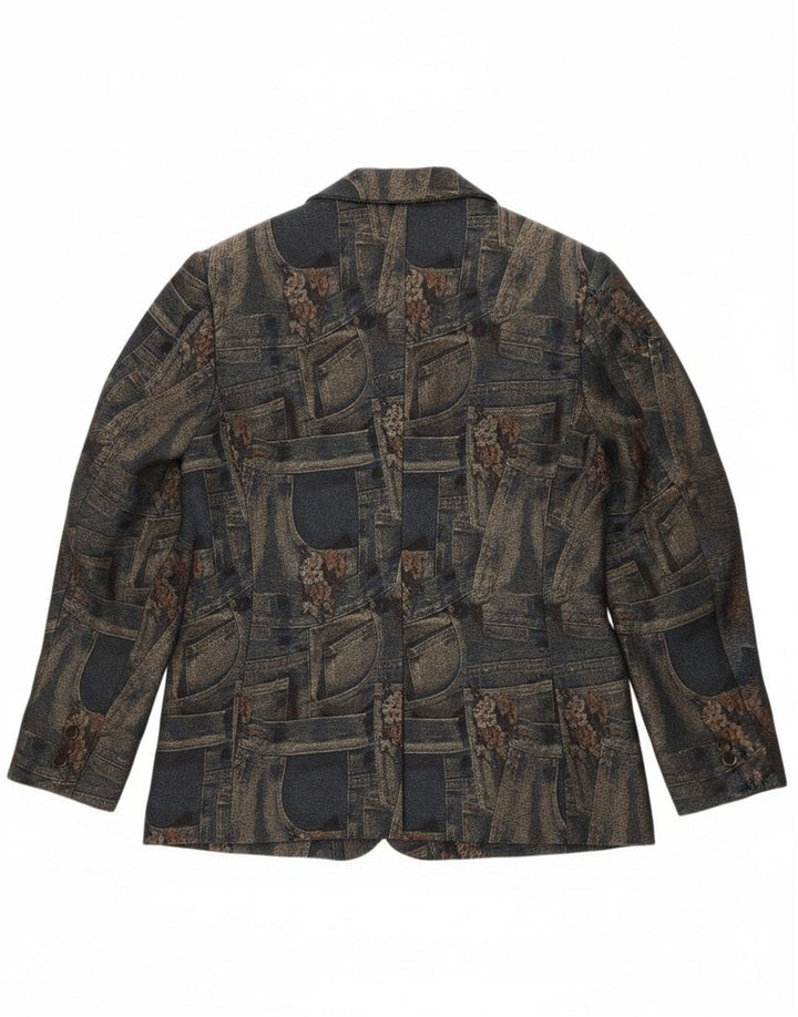 Giacca blazer a 3 bottoni da donna Carnet UK 14 medio blu navy floreale