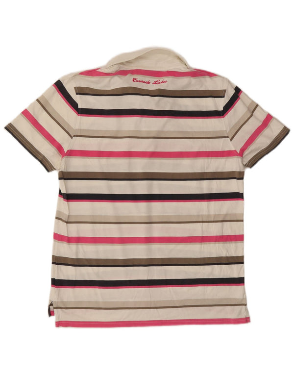 Polo da uomo NIKE UK 42/44 grande cotone a righe multicolore