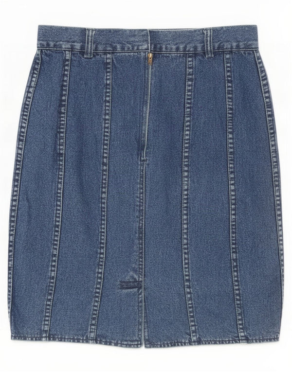 Gonna di jeans vintage da donna grande W28 in cotone blu