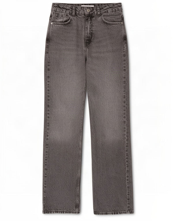 Jeans Zara da donna a vita alta EU 36 XS W26 L32 Cotone grigio