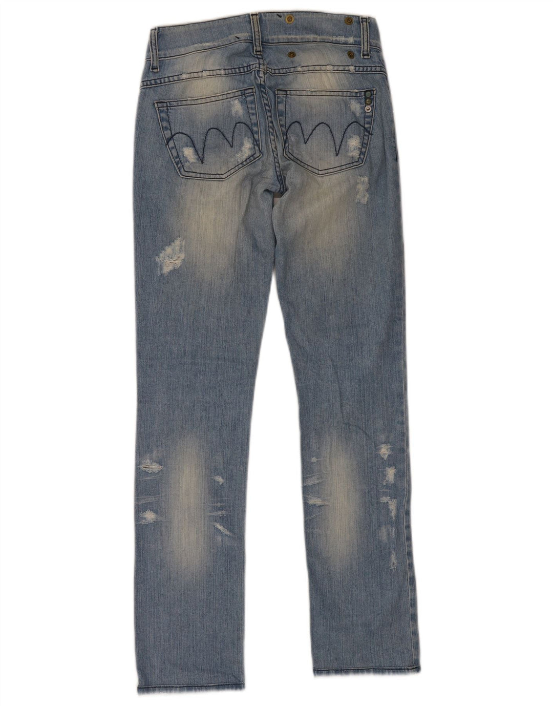 Jeans slim da donna MET W26 L30 cotone chiazzato blu