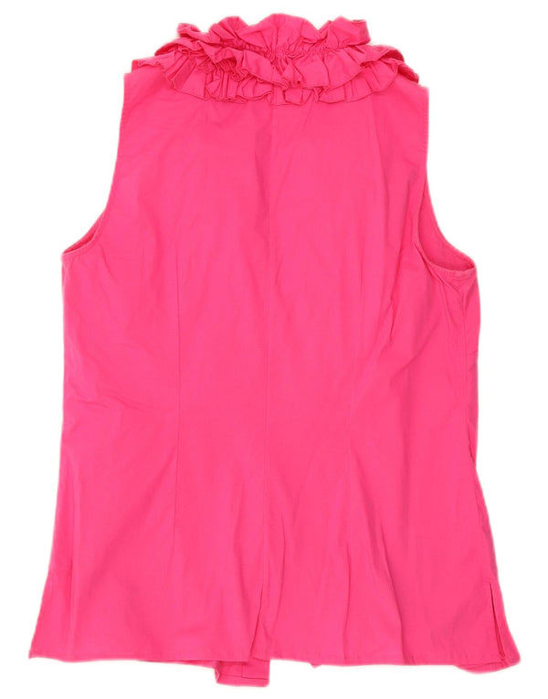 Camicetta senza maniche con volant sul davanti da donna Luisa Spagnoli UK 10 Small Rosa