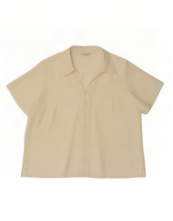 Marks & Spencer Womens Short Sleeve Shirt Blouse UK 20 2XL Off White