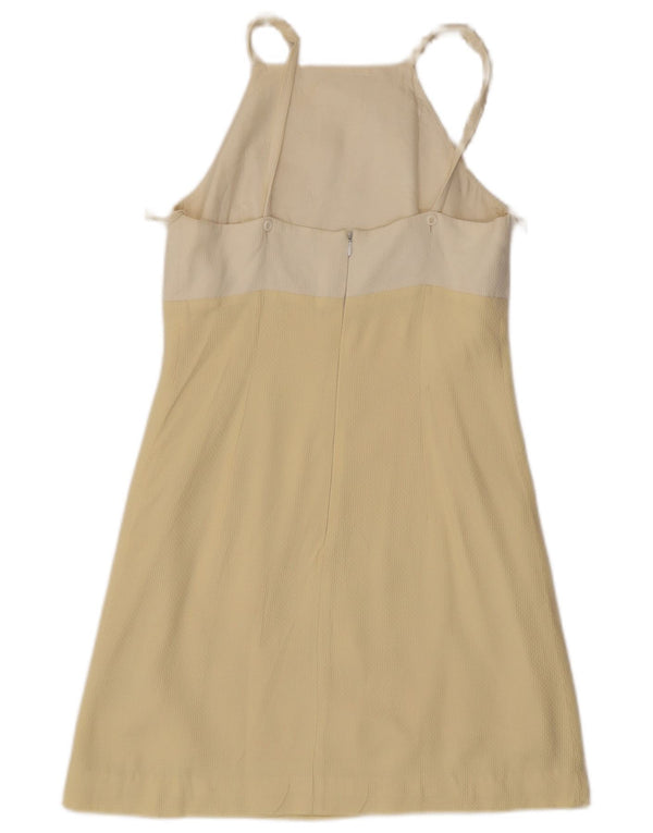 MAX MARA Womens Sleeveless A-Line Dress UK 10 Small Beige Colourblock