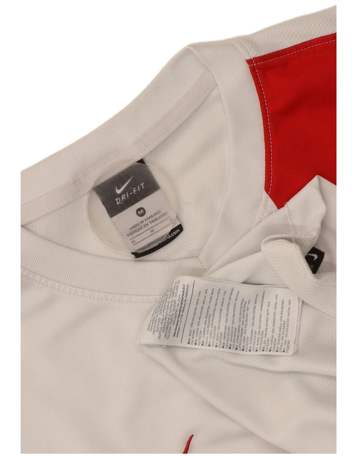 T-shirt Nike Dri Fit da uomo, top in poliestere color block bianco medio