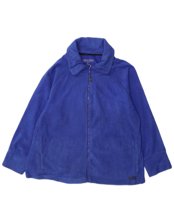 CALVIN KLEIN Giacca in pile da uomo Performance UK 44 2XL Poliestere blu