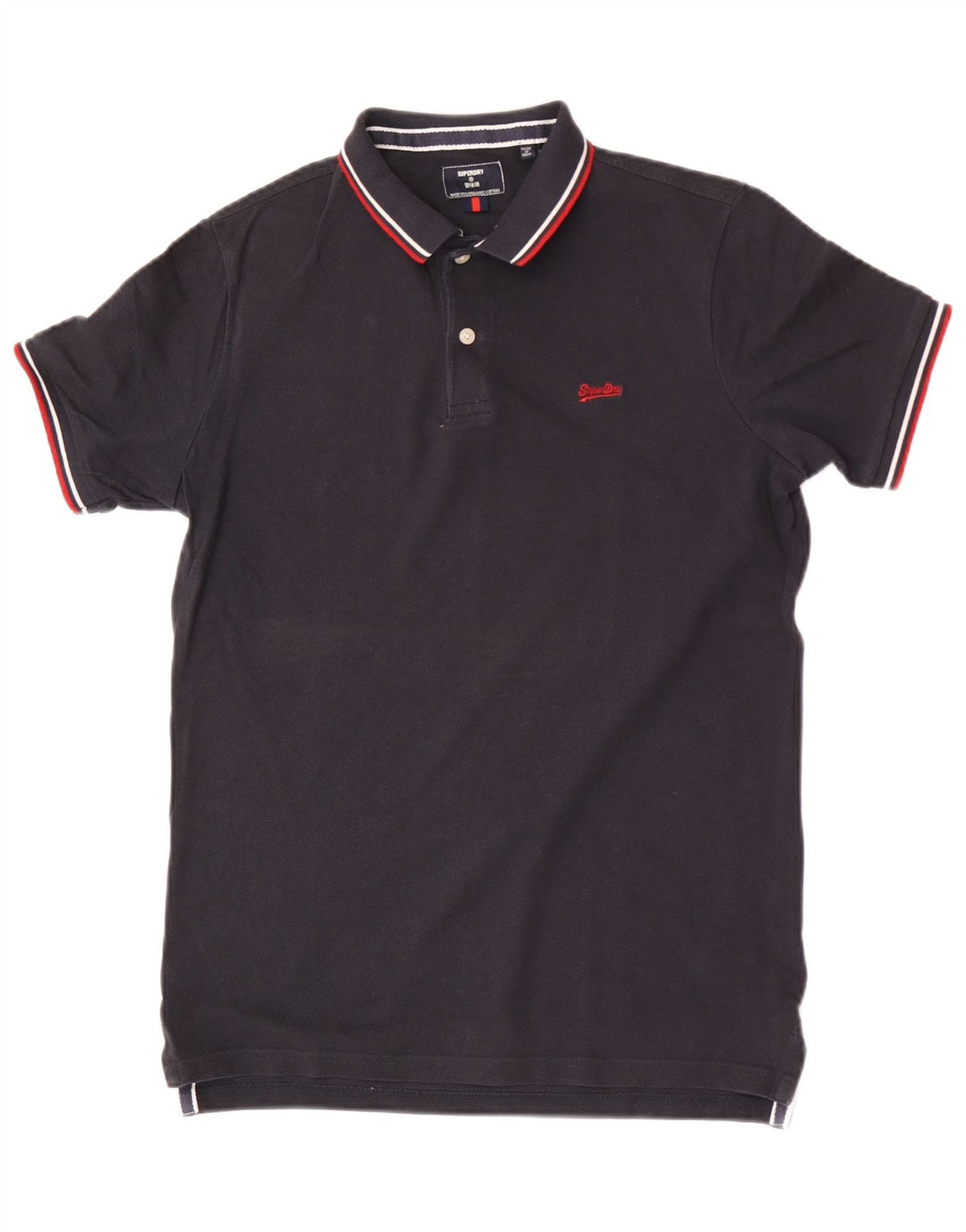 Polo da uomo Regular Fit Superdry Small in cotone blu navy