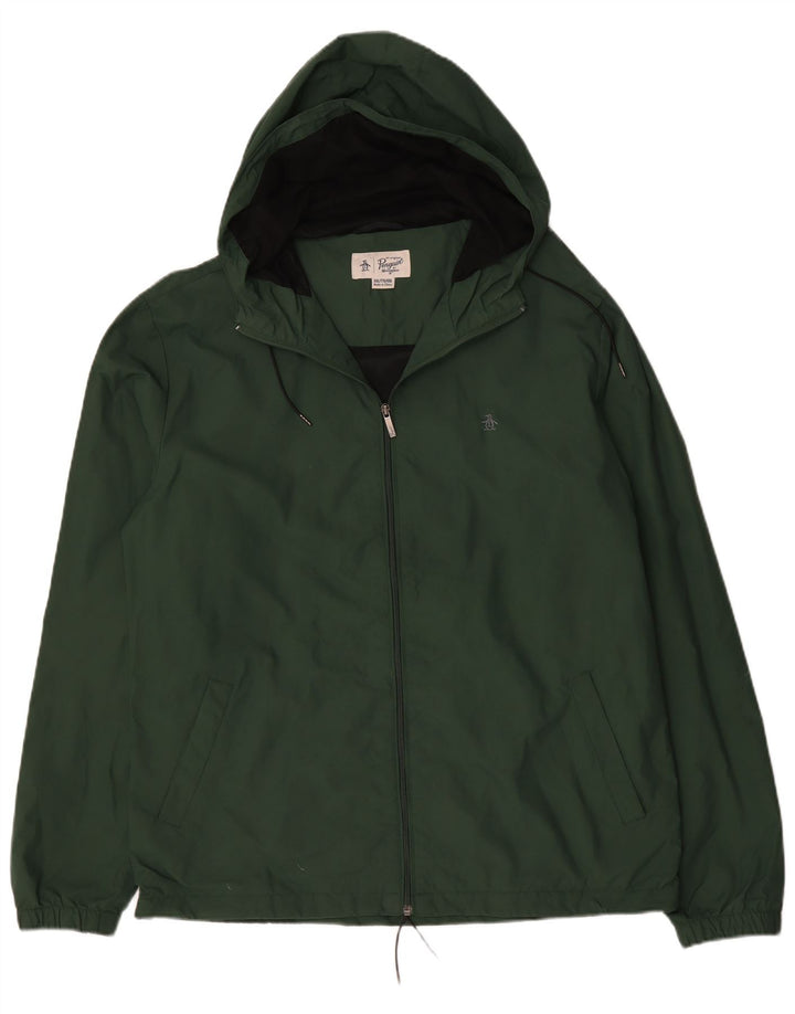 Giacca antipioggia da uomo con cappuccio Penguin UK 44 2XL Verde poliammide