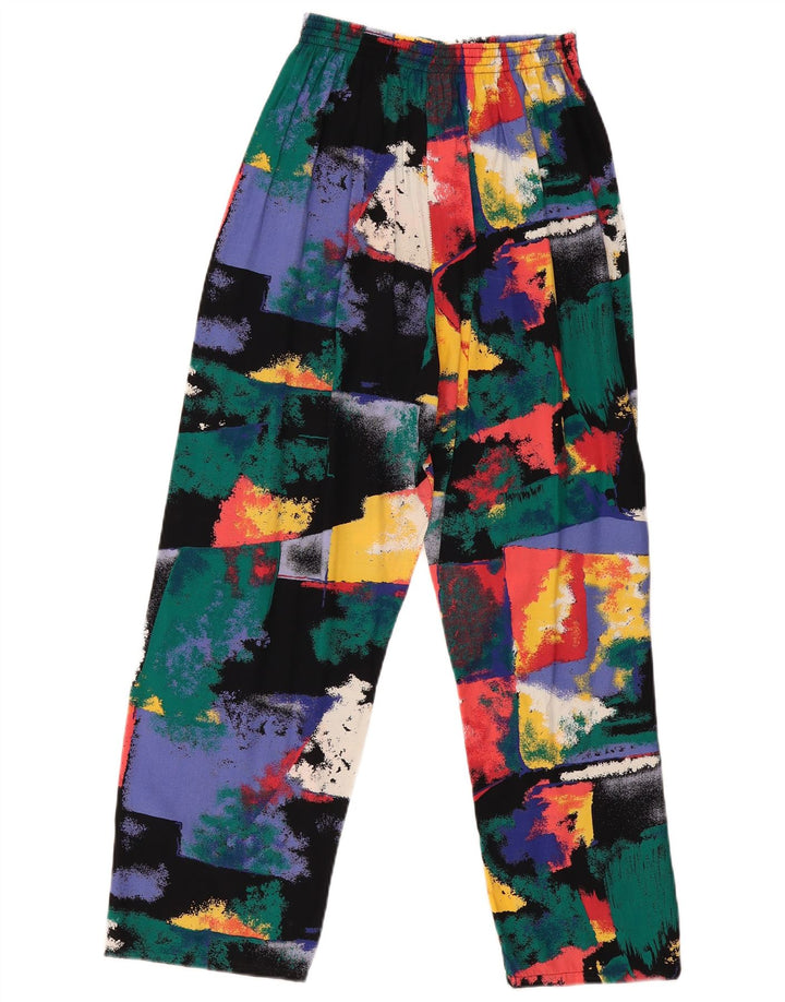 Pantaloni casual larghi da donna vintage W30 L27 Patchwork multicolore