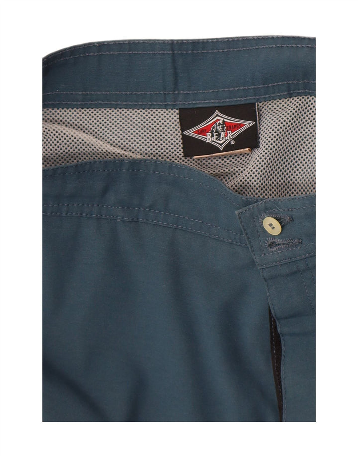 Pantaloncini da bagno da uomo Bear, poliestere color block medio blu navy