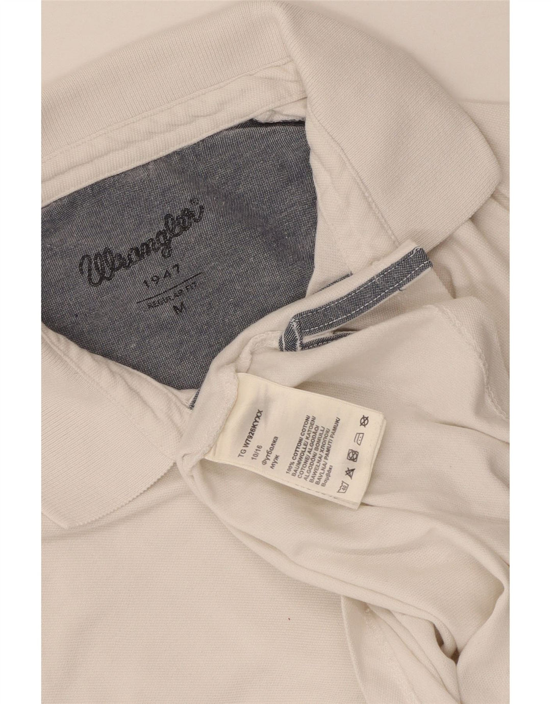 Polo WRANGLER da uomo vestibilità regolare in cotone bianco medio