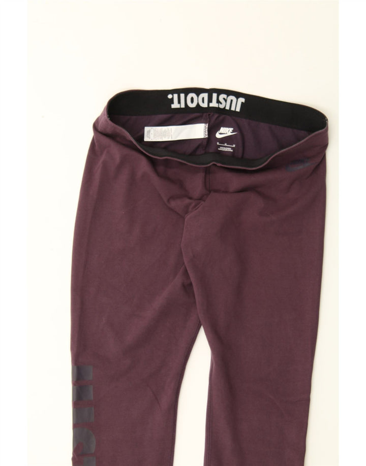 NIKE Womens Graphic Leggings UK 14 Medium  Purple Cotton Vintage Nike and Second-Hand Nike from Messina Hembry 