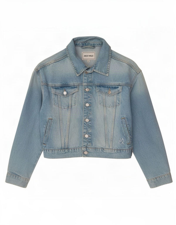 Giacca di jeans da donna Jack Wills UK 10 piccolo cotone blu