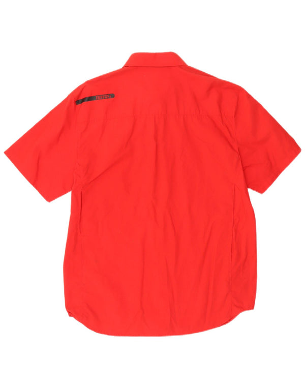 Camicia a maniche corte da uomo Ferrari Large in cotone rosso