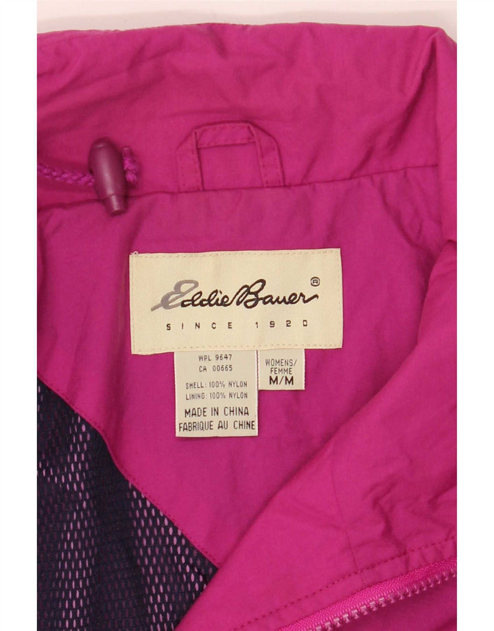 Giacca antipioggia da donna vestibilità ampia Eddie Bauer UK 14 nylon rosa medio