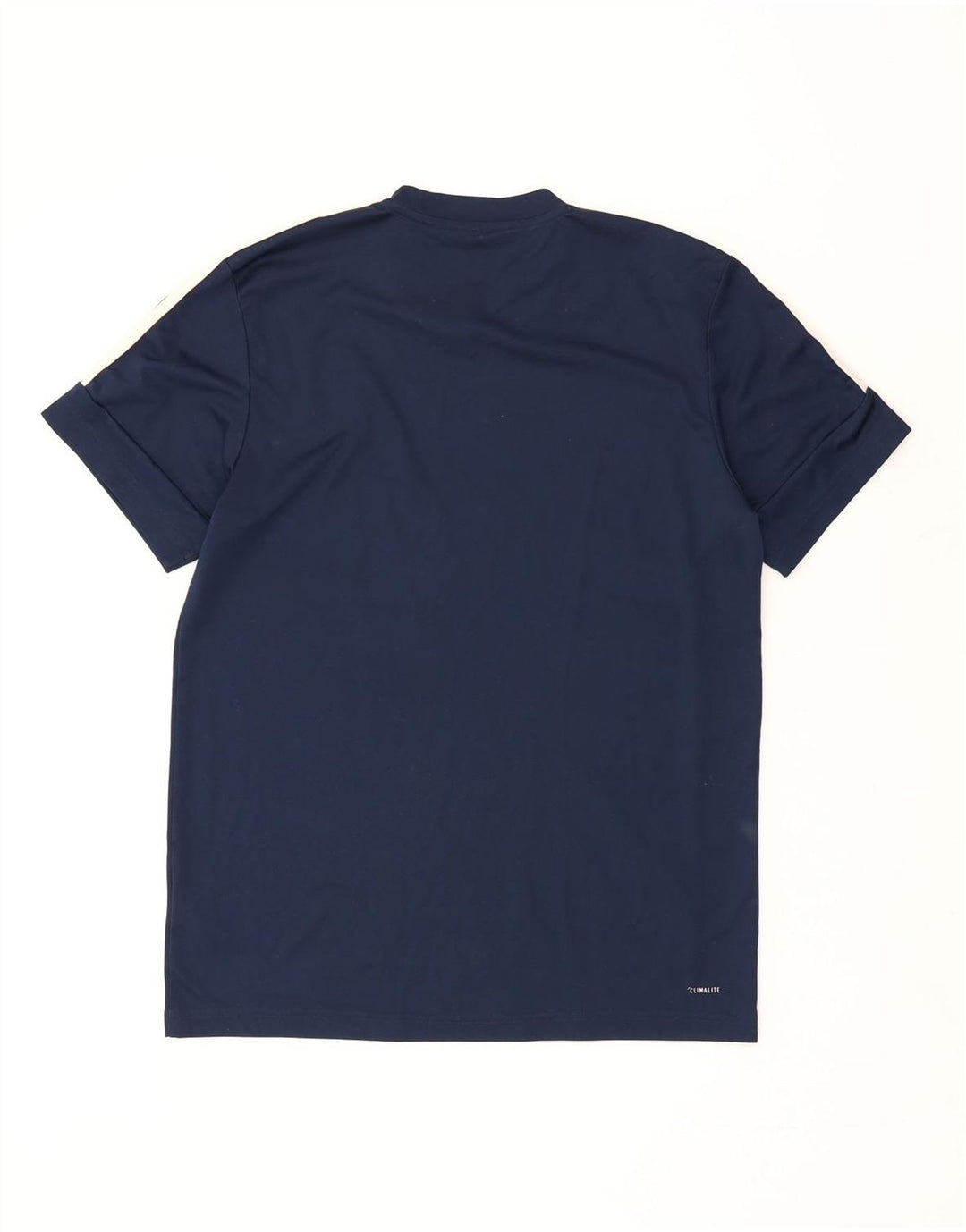 T-shirt grafica da uomo Adidas Top medio in poliestere blu navy