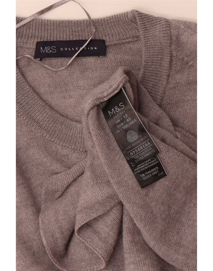 Abito maglione a maniche lunghe da donna Marks & Spencer UK 12 Grigio medio