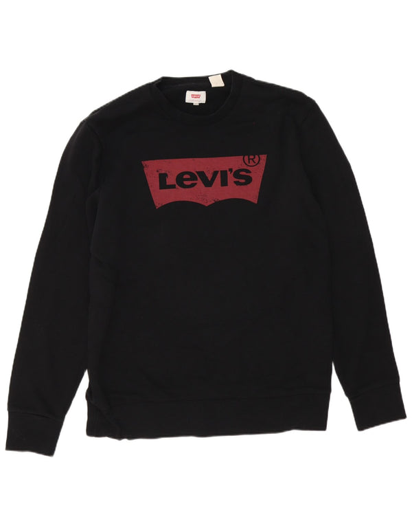 Levi's Felpa grafica da uomo in cotone nero medio