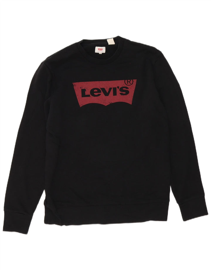 Levi's Felpa grafica da uomo in cotone nero medio