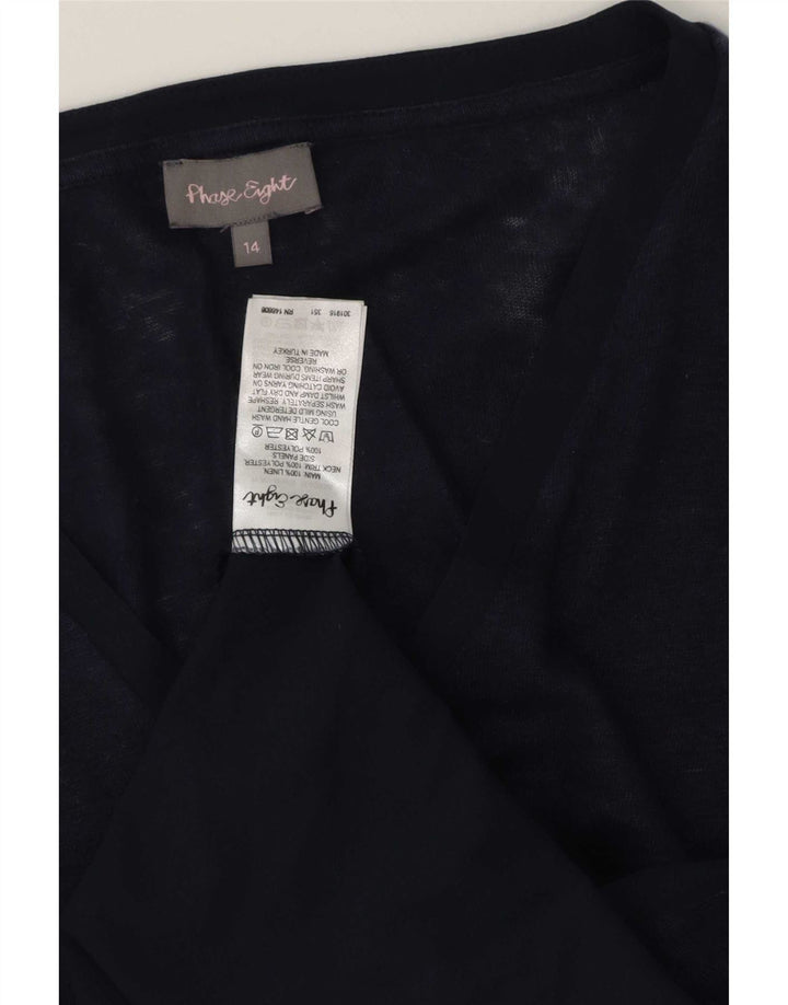Top tunica da donna Phase Eight UK 14 Lino medio blu navy