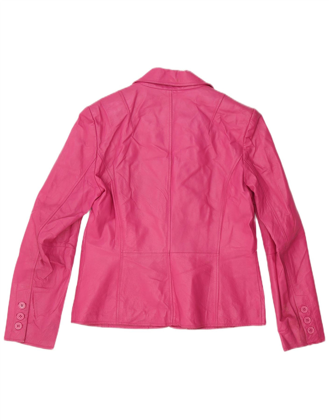 Giacca blazer in pelle da donna a 2 bottoni Worthington UK 12 Pelle rosa media