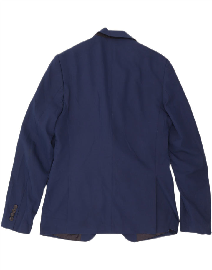 Giacca blazer da uomo a 2 bottoni Zara EU 50 medio blu navy in poliestere