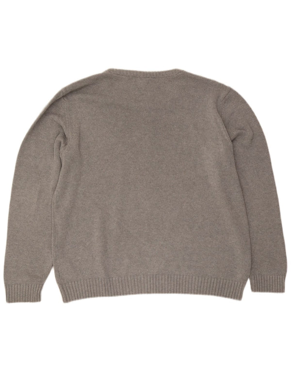 Guess Maglione da uomo con scollo a barca con grafica 2XL Cotone grigio