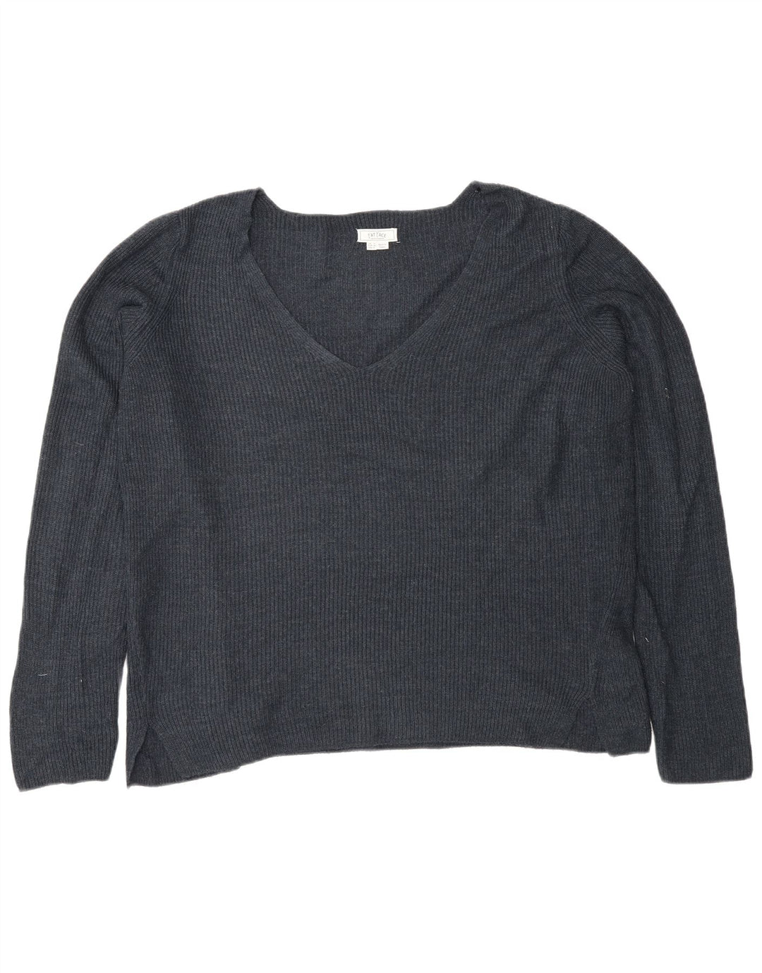 Maglione maglione oversize con scollo a V da donna Fat Face UK 12 Medio Blu navy